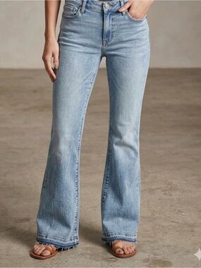 Express Light Blue High-Rise Flare Jeans